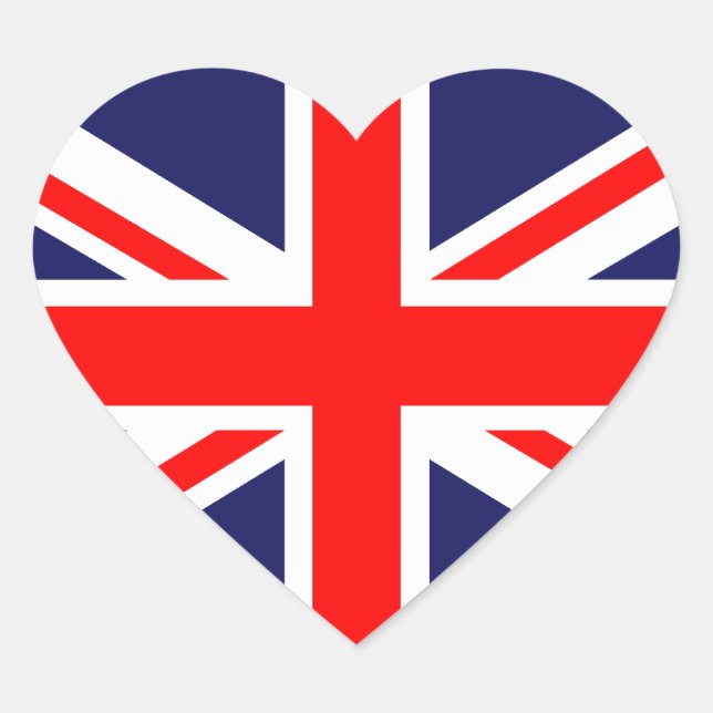 UK-Flagge Herz-Aufkleber (Vorderseite)