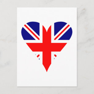 UK-Flagge Herz Funky Postkarte
