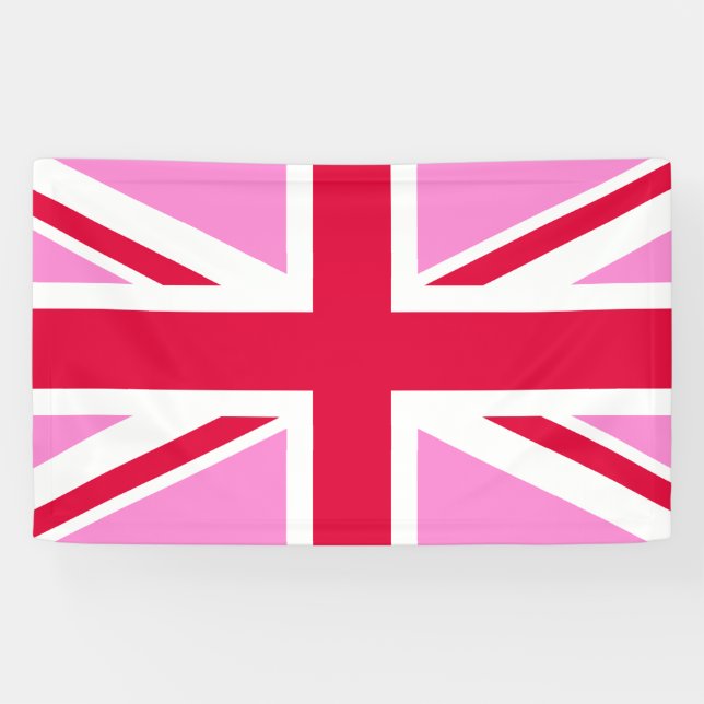UK Gay Pride (Pink Union Jack) (Gay British Flag) Banner (Horizontal)
