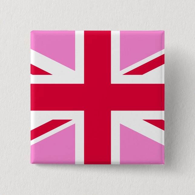 UK Gay Pride (Pink Union Jack) (Gay British Flag) Button (Vorderseite)