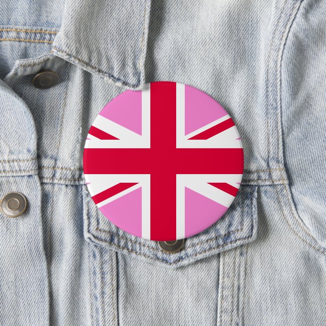 UK Gay Pride (Pink Union Jack) (Gay British Flag) Button (Beispiel)