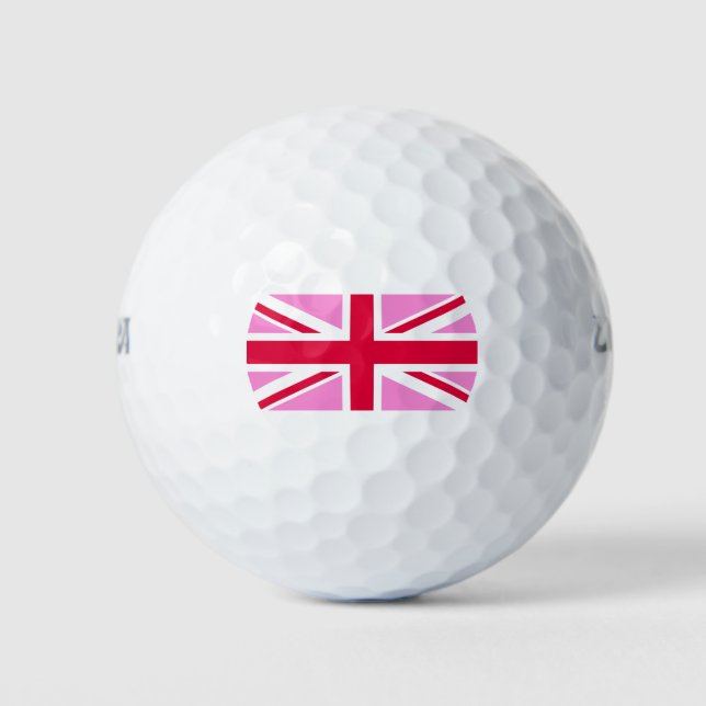 UK Gay Pride (Pink Union Jack) (Gay British Flag) Golfball (Vorderseite)