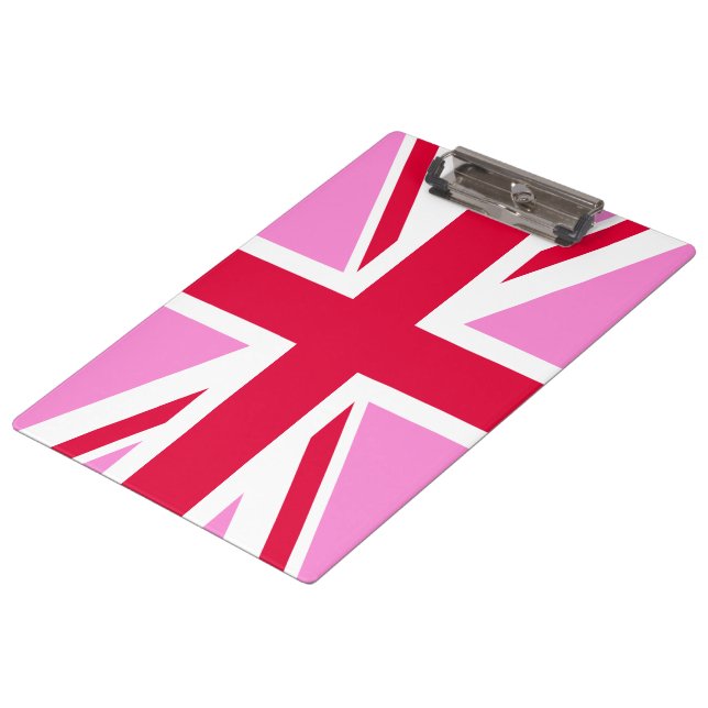 UK Gay Pride (Pink Union Jack) (Gay British Flag) Klemmbrett (Schrägansicht)
