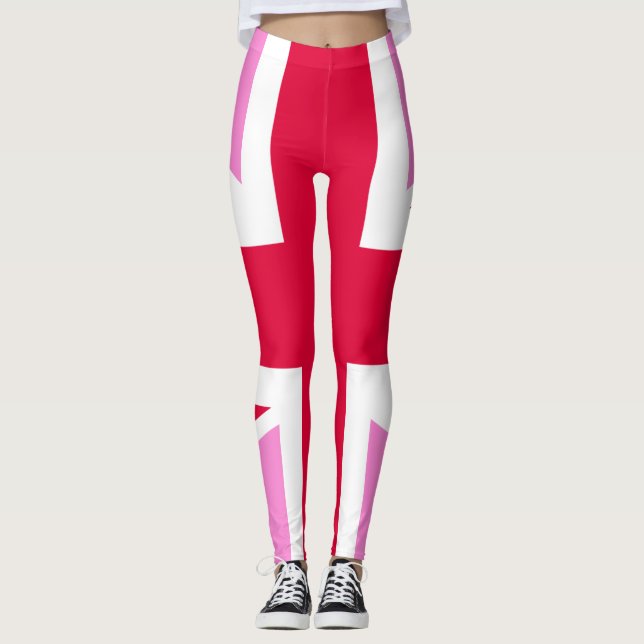 UK Gay Pride (Pink Union Jack) (Gay British Flag) Leggings (Vorderseite)