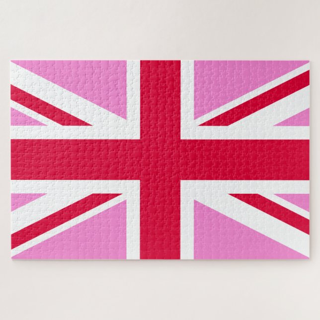 UK Gay Pride (Pink Union Jack) (Gay British Flag) Puzzle (Horizontal)