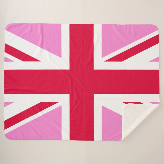 UK Gay Pride (Pink Union Jack) (Gay British Flag) Sherpadecke (Vorderseite (Horizontal))