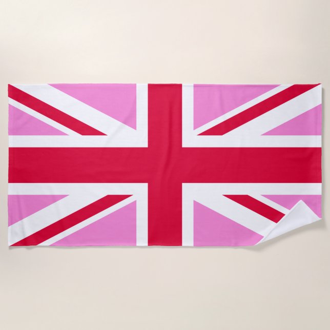 UK Gay Pride (Pink Union Jack) (Gay British Flag) Strandtuch (Vorderseite)