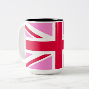 UK Gay Pride (Pink Union Jack) (Gay British Flag) Zweifarbige Tasse