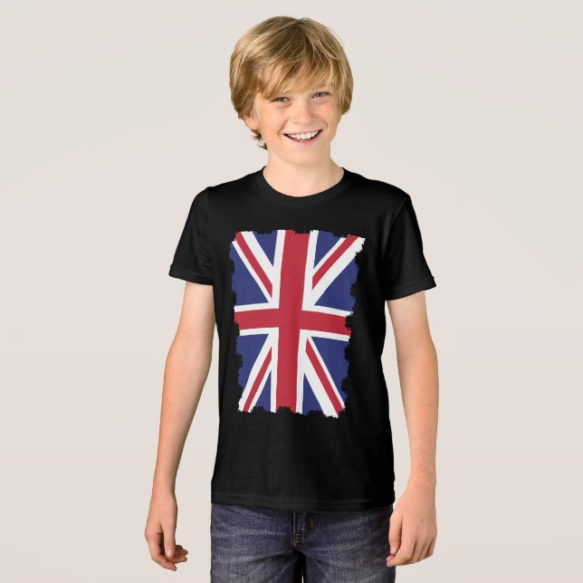 UK Großbritannien England Englische Flagge Tri-Blend Shirt (Vorderseite voll)