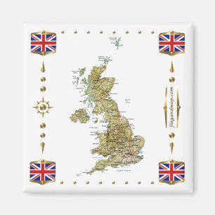 UK Karte + Flaggen Magnet