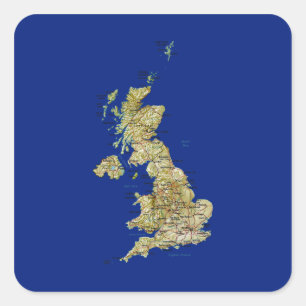 UK-Kartenaufkleber Quadratischer Aufkleber