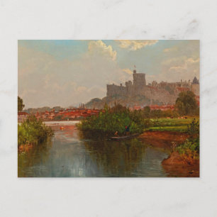 UK-Landschaft mit Blick auf Windsor Castle 1881 Postkarte
