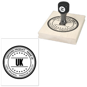 UK-Logo gedruckt zuverlässig vertikaler Blick Jet Gummistempel