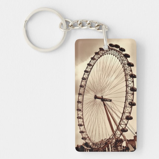 UK London Eye Vintag Foto Key Chain Schlüsselanhänger (Vorderseite)