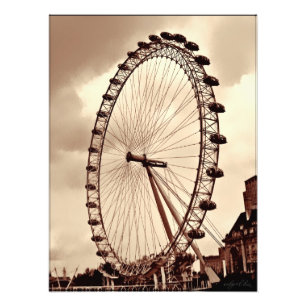 (UK) London Eye Vintag Print Foto