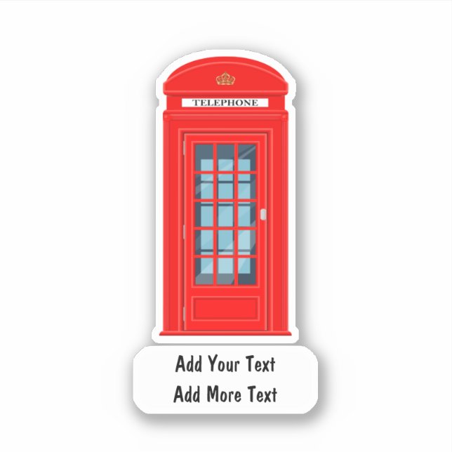 UK Novelle Phone Booth Sticker Labels (Vorderseite)
