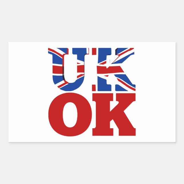 UK OK! Gemeinsam Rechteckiger Aufkleber (Vorderseite)