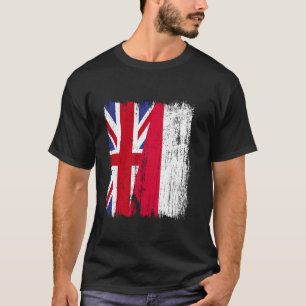 UK Polen Halbflagge Britische Polnische Abstammung T-Shirt