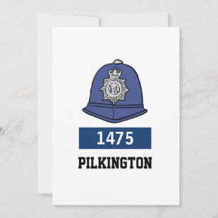 UK Police Constable Helmet - Name und Nummer hinzu Feiertagskarte