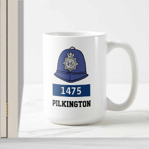 UK Police Constable Helmet - Name und Nummer hinzu Kaffeetasse