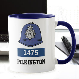 UK Police Constable Helmet - Name und Nummer hinzu Tasse