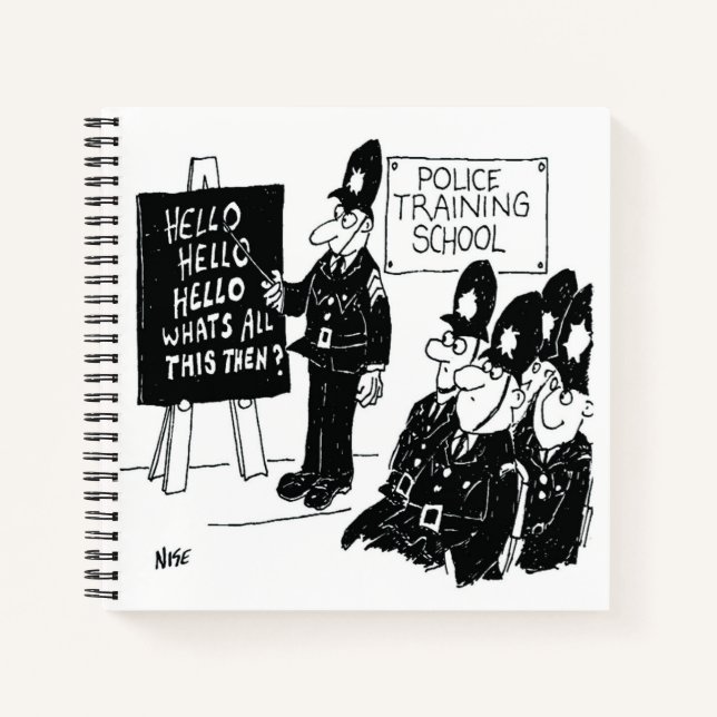 UK Police Training School Funny Cartoon Notizbuch (Vorderseite)