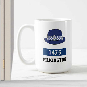 UK Police WPC Hat - Zahl und Name hinzufügen Kaffeetasse