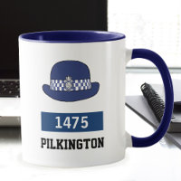 UK Police WPC Hat - Zahl und Name hinzufügen