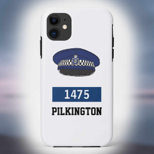 UK Polizei-Flachmütze - Nummer und Name hinzufügen Case-Mate iPhone Hülle