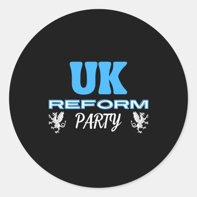 UK Reform Party Runder Aufkleber (Vorderseite)