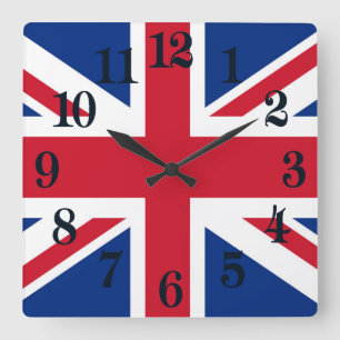 UK Royal Union Jack Flag Quadratische Wanduhr