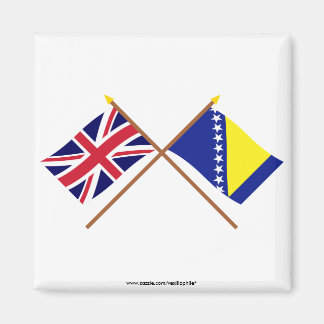 UK und Bosnien und Herzegowina - Grenzflaggen Magnet