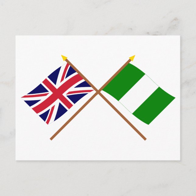 UK und Nigeria - Grenzflaggen Postkarte (Vorderseite)