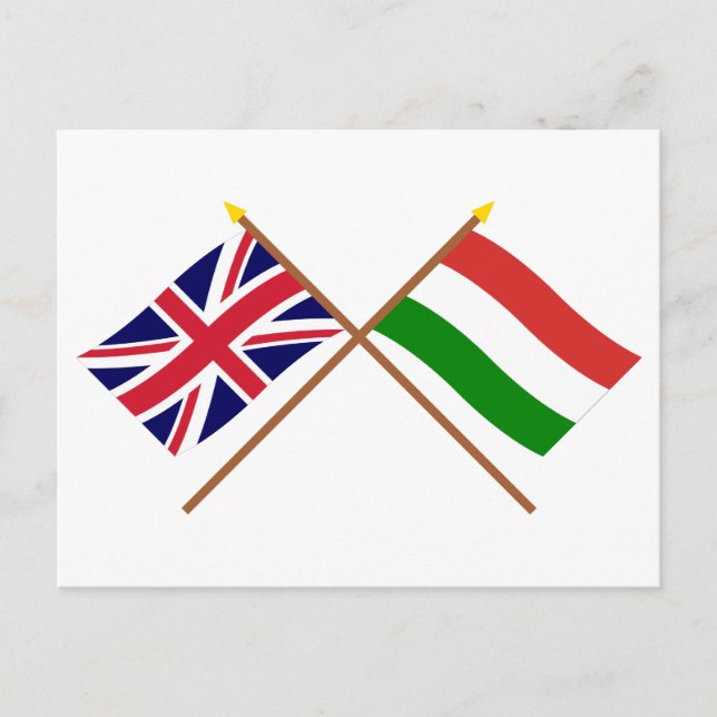 UK und Ungarn überquerten Flaggen Postkarte (Vorderseite)
