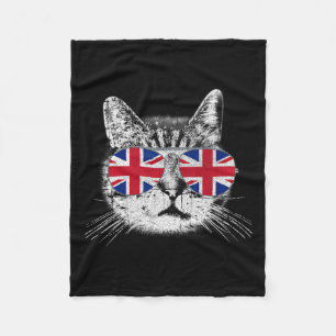 UK Union Jack British Flag England Cat Sungles Gif Fleecedecke