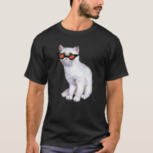 UK Union Jack British Flag England Silver Cat Sung T-Shirt