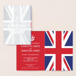 UK Union Jack British Wedding Themed Folienkarte