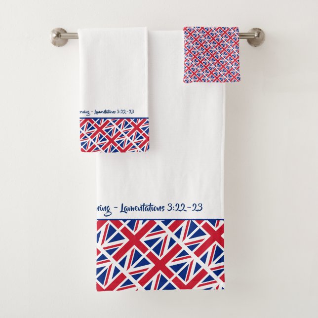 UK UNION JACK Custom Patriotic Badhandtuch Set (Insitu)