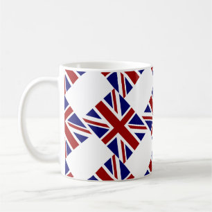 UK Union Jack Flag Diagonal Kaffeetasse