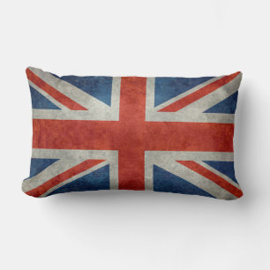 UK Union Jack Flag im Retrostil Vintage Texturen Lendenkissen