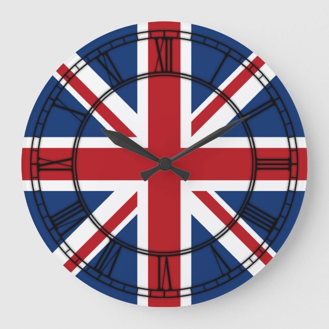 UK Union Jack Große Wanduhr (Vorderseite)
