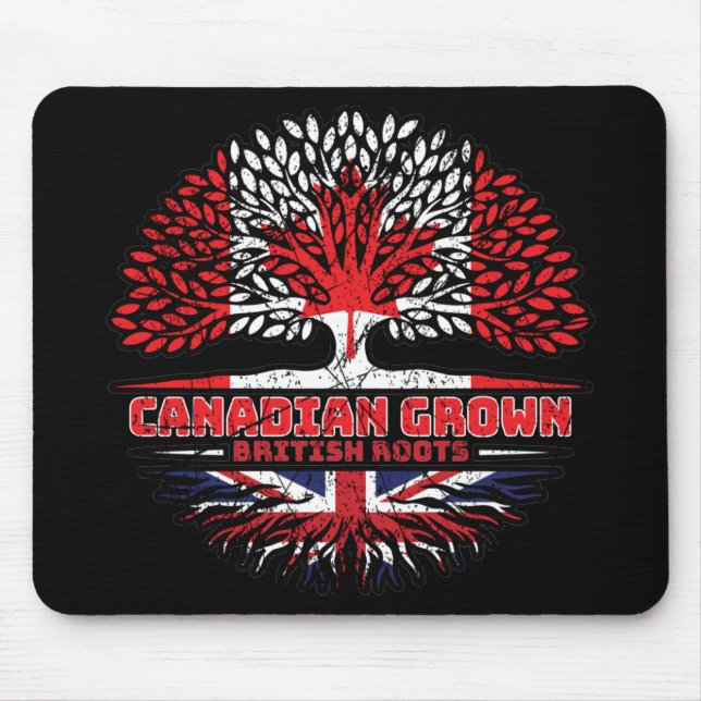 Uk United Kingdom British Canadian Canada Tree Mousepad (Vorne)