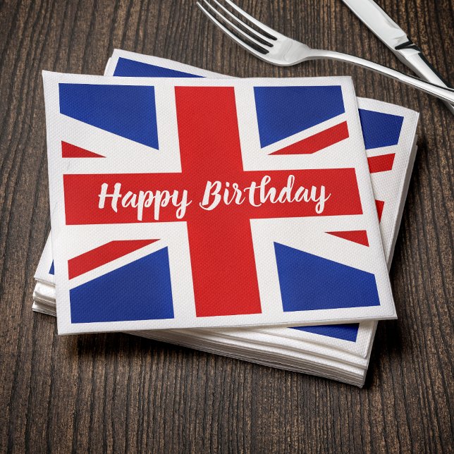 UK Vereinigtes Königreich British Happy Birthday Serviette (UK United Kingdom British Happy Birthday Napkins
)