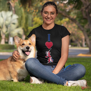 UK Vertical I Liebe United Kingdom Flag Map Womens T-Shirt