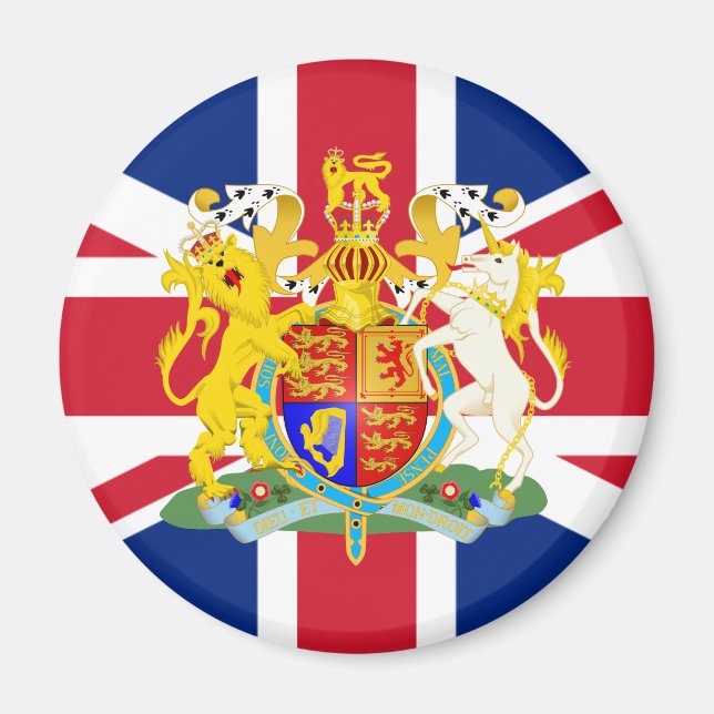 UK-Wappen & Flagge Magnet (Vorne)