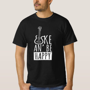 Uke An Be Happy Ukulele Gitarre T-Shirt