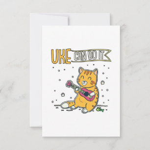 UKE Can Do It Ukulele Ukelele Cat Gitarre Musik Dankeskarte