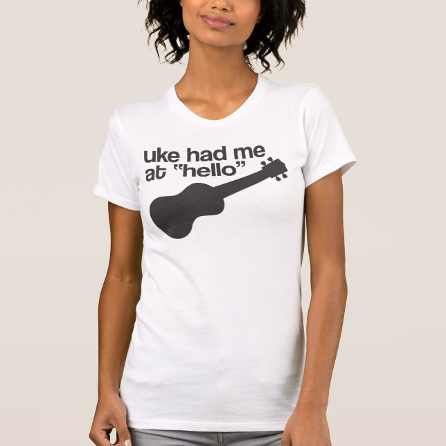 "Uke hatte mich "hallo"" am Entwurf T-Shirt (Vorderseite)