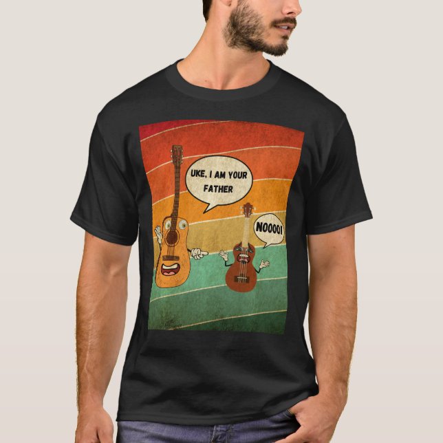 Uke I Be Your Vater Funny Ukulele Gitarren Musik B T-Shirt (Vorderseite)