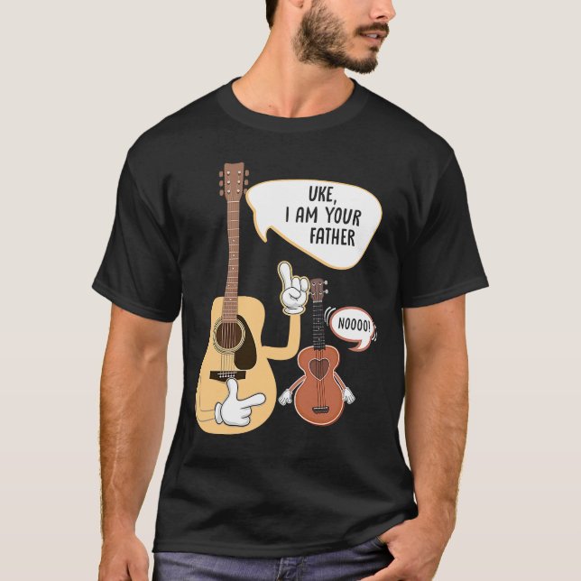 Uke I Be Your Vatermusik Ukulele Gitarrenspieler T-Shirt (Vorderseite)